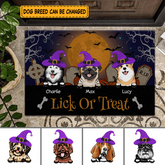 Lick Or Treat Funny personalized Dog Doormat DM-HR05